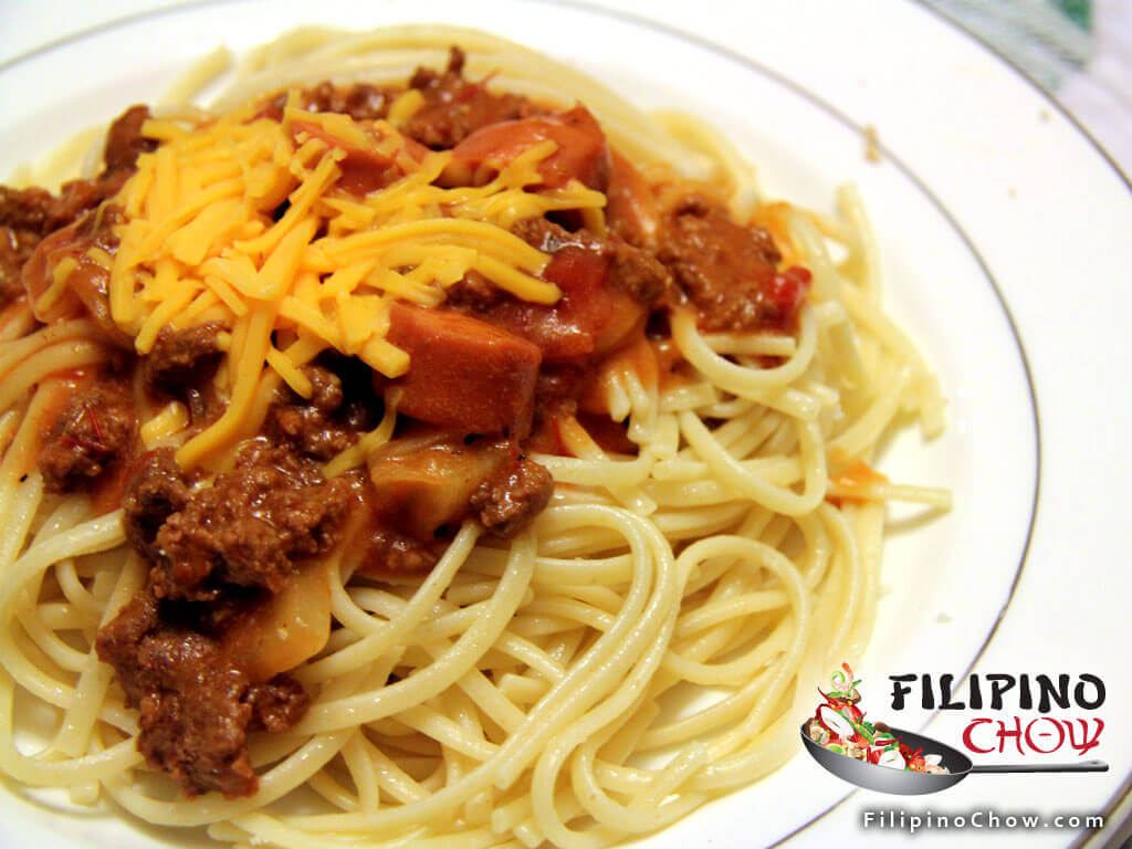 Filipino Spaghetti with Meat Sauce