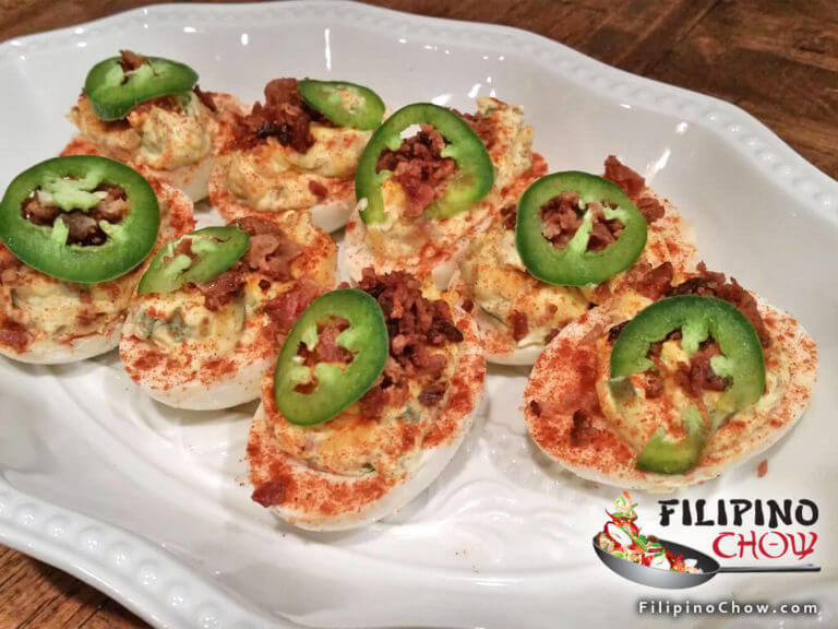 Jalapeno Cheddar Bacon Deviled Eggs Filipino Chow
